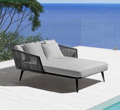 China Modern French Luxury Indoor Outdoor Rattan Bed Rattan Lounge Lounge Lounge Chair Lounger Outdoor Furniture for sale