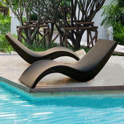 China Modern Luxury French Convertible Outdoor S Shaped Outdoor Lounge Pool Furniture Beach Water Resistant Folding Bed Sofa Chair for sale