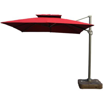 China Waterproof Modern Balinese Side-mount Cantilever Umbrella Large Size Outdoor Tilting Cover With Foot Embankment for sale