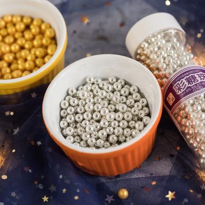 China Disposable Edible Sprinkles Gold Silver Color Beads For Cake Decorations Sprinkles Edible Beads for sale