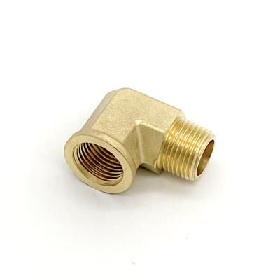 China Conduit Connection Joint Brass Compression Angle Female-Male 90 Degree Elbow Union Fittings for sale