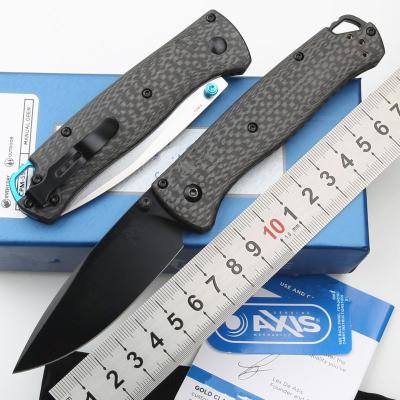 China Black Double Pocket Action EDC Multi Functional Pocket Knife Multi Functional Knife Carbon Fiber 535-3 Blade Outdoor Camping Folding Tactical Knife for sale