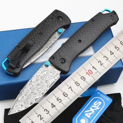 China Multi Functional Knife Carbon Fiber Damascus High Hardness Damascus Steel Hunting EDC Tactical Folding Pocket Knife for sale