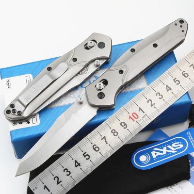 China Hunting Knife 940-1 Titanium Handle Folding Knife D2 Blade Outdoor Camping Stone Wash Double Action EDC Pocket Tactical Tool for sale