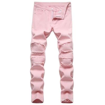 China Yeap QUICK DRY Casual Straight Men Wash Pink Skinny Jeans Pants Mens Jeans Pants for sale