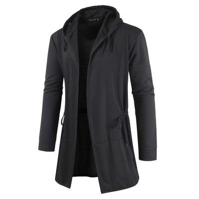 China Anti-Wrinkle Solid Color Hooded Cardigan Jacket Long Sleeve Casual Loose Men Hoodie for sale