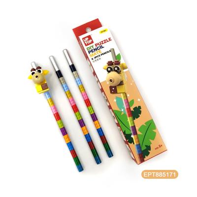 China EPT 3Pcs Wooden Kindergarten Pencils Fun Toddler Kid Cool Small Pencil Toy With Blcok For Kids Ages 3-5 39.5*29*13.5CM for sale