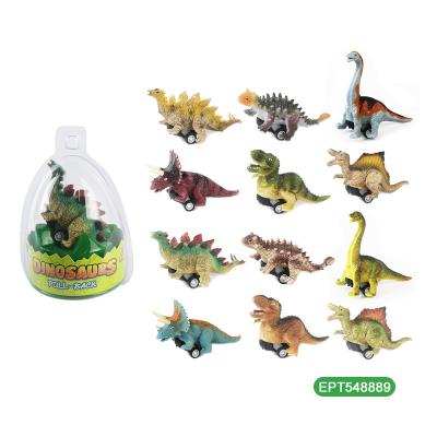 China EPT 12Pcs Rubbing Toy 4 Inches Pull Back Dinosaurs Toy For Kids Toddlers Easter Play Toy Car Dino Toys Juguetes Dinosaur Games 1-3 for sale