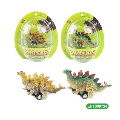 China Rubbing Toy EPT 2 Colors Mixed 4 Inch Pull Back Stegosaurus Toddler Games Dinosaur Boy Gifts Cheap Dino Cars Kid Toy For Kids Car Boys for sale