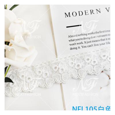 China Factory Price Water Soluble Customized Laces Fabrics For Women Fashion Lace Trims Embroidery Lace for sale