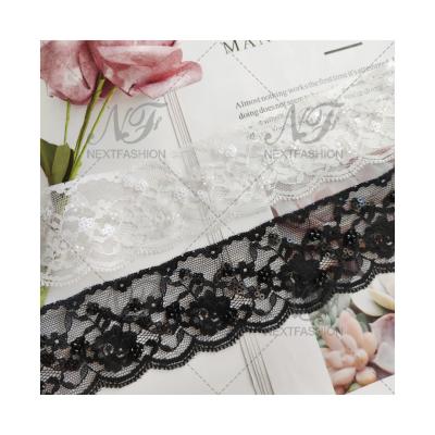 China Other Wholesale Luxury Nylon Beaded / Sequin Embridery Lace Trim for sale