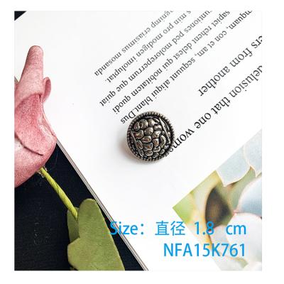 China Nickel Free Wholesale Gold Garment Accessories Fashion Nickel Free Gun Round Button for sale