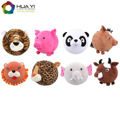 China Sports Toy New Design Plush Fabric Cover Animal Shape Inflatable Ball Toys Animal Ball For Kids for sale