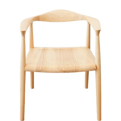 China Good Quality Solid Wood Solid Chairs Modern Beech Wood Dining Chairs Round Back Armchair for sale