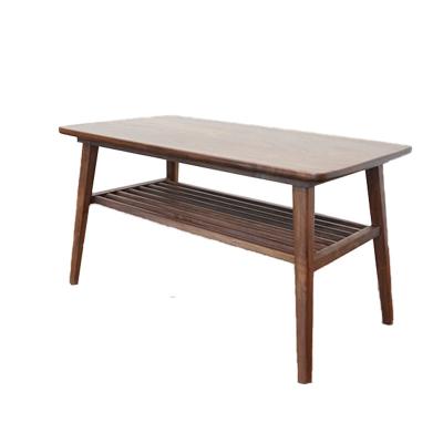 China High quality wood grill double coffee table black walnut solid wood tea table for home for sale