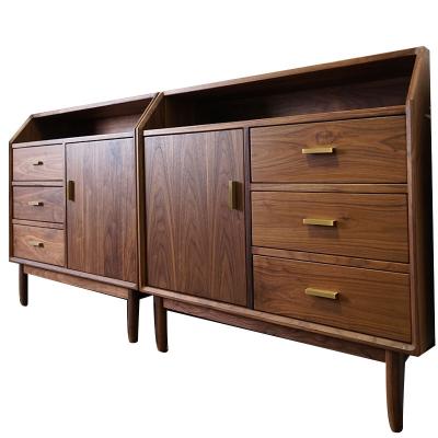 China Support Customized Six Drawer Side Cabinet Wood High Quality Cabinets With Drawers Black Walnut Cabinet for sale