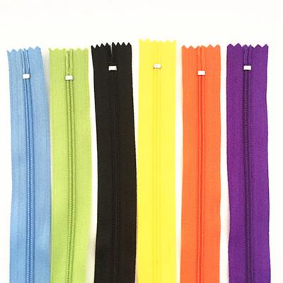 China 10pcs 15-90cm Double Sliders High Quality Nylon Coil Zippers Work Sewer Craft 20 Colors Zipper For Handbags Garment Customer Logo for sale