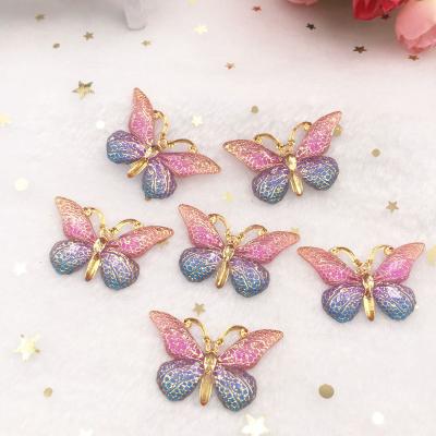 China New DAWEI Decal Opens Color Butterfly Snap Button Resin Snap Button Can Customizable for sale