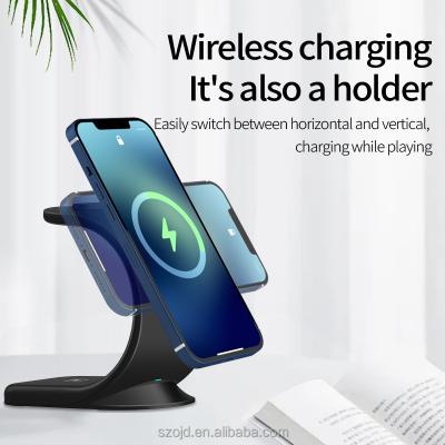 China Home Appliances Charger 15W Portable Magnetic Wireless Phone Charger 3 in 1 Wireless Charger for iwatch for airpods for sale