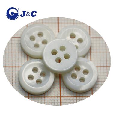 China Dry cleaning custom cutting natural white pearl shell button for shirt top for sale