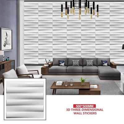 China Full Colors Modern Waterproof Living Room 3D Materials Wallpaper 3d PVC Decorative Wall Panel For Indoor Decor for sale