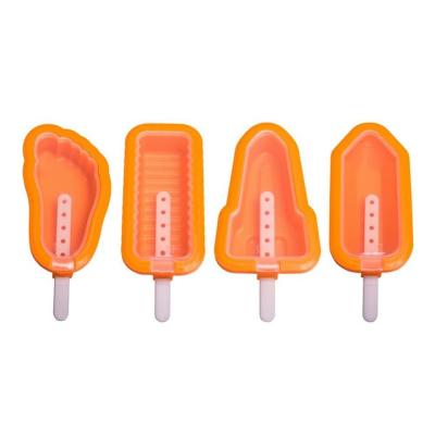 China 4Pcs Non-Toxic Silicone Popsicle Ice Cream Mold Viable Silicone Ice Cream Popsicle Mold for sale