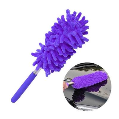 China 1Pcs Microfiber Cloth Retractable Long-reach Stocked Washable Dusting Brush with Telescoping Pole for Home Office for sale