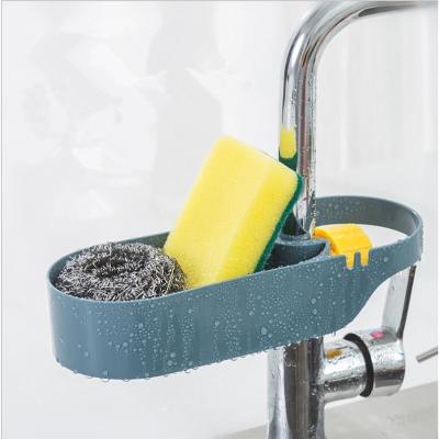 China Bathroom Kitchen Sponge Rack Faucet Rack Sink Shelf Basket Bathroom Organizer Sink Faucet Drain Viable Rack for sale