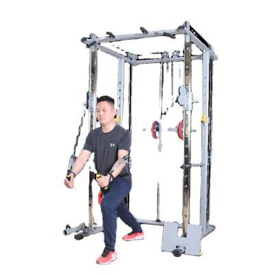 China Home Multifunctional Commercial Power Cage Machine Home Gym Strength Workout Equipment Gym Use Squat Rack with Cable Crossover for sale