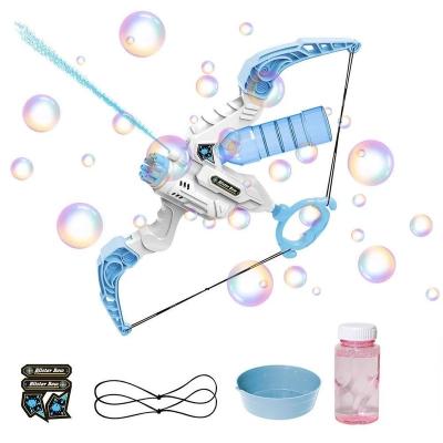 China Electric Automatic Bubble Maker 2022 Summer Bubble Machine Archery 2 in 1 Bubble Maker for Kids Soap Outdoor Automatic Gun Bubble Toys for sale