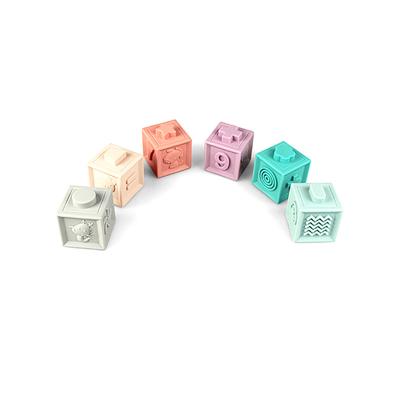 China Electronic Toy Hot Selling Silicone Build Block Baby Teether Toys Educational Toy for sale