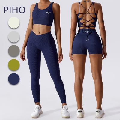 China 2023 New OEM/ODM Summer Breathable Sports Wear Leggings Women Seamless Yoga Fitness Sets High Elastic Gym Suits Sports Wear for sale