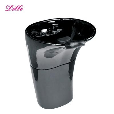 China New Beauty Modern Professional Black Fiberglass Salon Style European Shampoo Bowl for sale