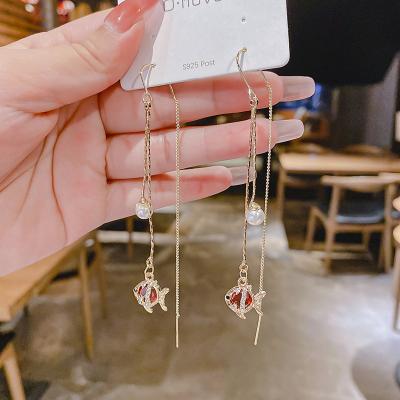 China Other Vintage Trendy Fish Shape Dangle Earrings For Women Girl Drop Earrings Cute Small Earring for sale