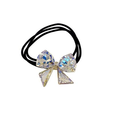 China Luxury Four Seasons Korean Style Fashion Bow Crystal Rope Headband Convenient Makeup Headband Girl New for sale