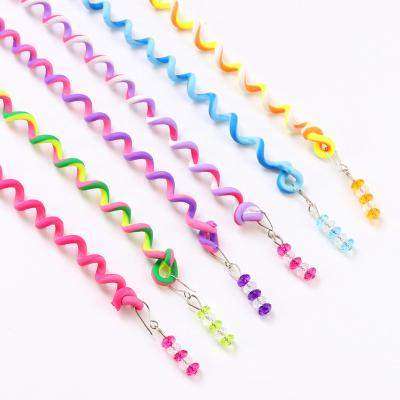 China [6Pcs] Colorful Silica Gel Spiral Spring Children's Hair Device Wig Decoration Hair Braiding Accessories For Kids for sale