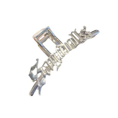 China ALLOY Manufacture new alphabet metal hair clip gold metal hair clip skillful silver hair claw clip for sale