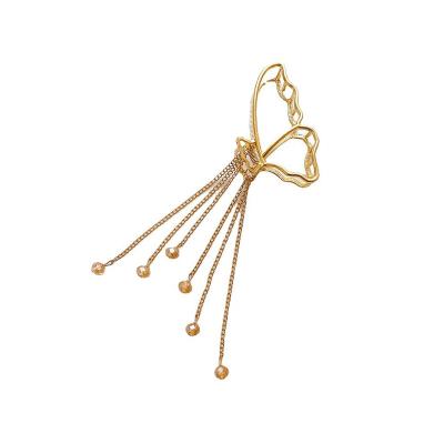 China ALLOY Exquisite Art Butterfly Fairy Hair Claw Hair Clip Headwear Ins Crystal Pendant Hairpin Shark Clip for sale