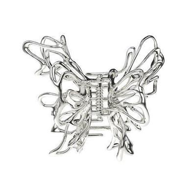 China ALLOY fashion silver hair accessories multi style butterfly metal irregular shark hair clip for ponytail for sale