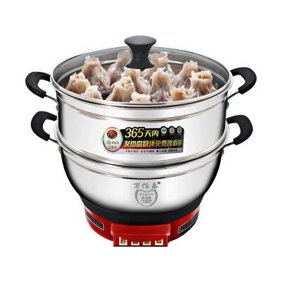 China Extra-thick Electric Hot Pot Household Multifunctional Stainless Steel Car Hot Pot Cooking Built-in Pot for sale