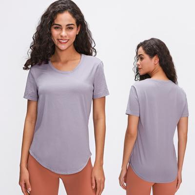 China 2021 Summer Fitness Apparel Workout Sweatshirt Breathable Women Activewear Yoga Tops for sale