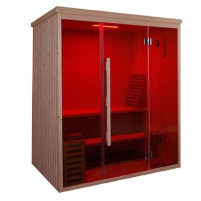 China Computer Control Panel Traditional Russian Sauna Room White Pine Wood/Cedar Sauna Cabin Rooms Indoor Red/Outdoor Finnish Style for sale