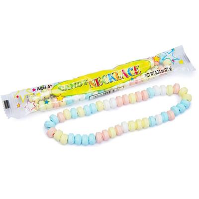 China Natural Holiday & Party Candy Necklaces 72-Piece Candy Individual Wrapped In Tubs 25g/pc 6 Tubs In Cardboard Tablet Candy OEM Available for sale