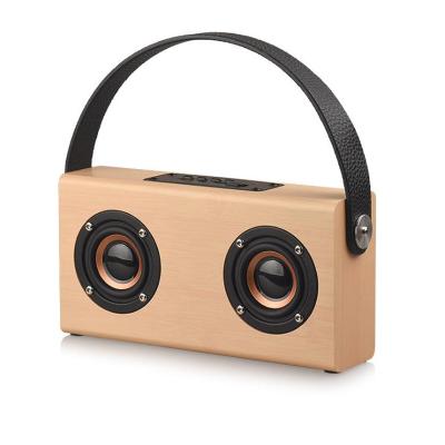 China Mini Retro HIFI Dual 3D Speakers Wireless Wooden Speaker with Hands-free TF AUX Sound Box. for sale