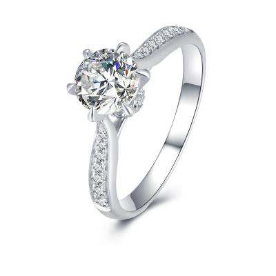 China Vintage Diamond Rings Jewelry Womens 18k Gold Lab Created Diamond Ring White Gold for sale