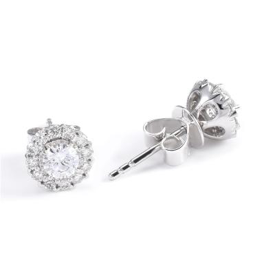 China Luxury high end best quality white gold treandy diamond stud earrings for ladies for sale