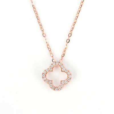 China Real Gold Necklace Diamond Framing Set Casual/Sporty Tasty Diamond Necklace For Girl for sale