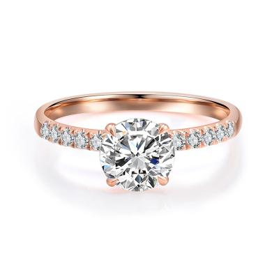 China 14K Rose Gold Diamond Rings Jewelry Women Engagement Ring Romantic Diamond Gold Ring for sale