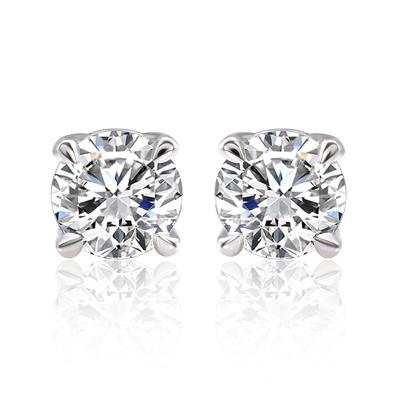 China TRENDY Fashion Gold Plated Stud Earring Gold Filled Moissanite Diamond Earring For Girl for sale