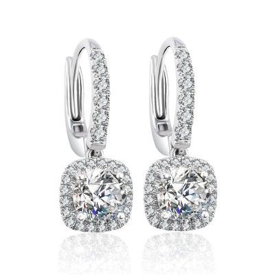 China TRENDY 14K White Gold Moissanite Diamond Gold Plated Hoop Earrings For Girl for sale